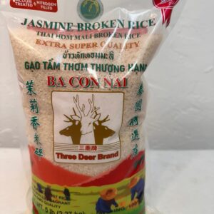 Three Deer Brand Jasmine Broken Rice – 5 lb (2.27 kg)