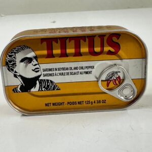 Titus Sardines in Soybean Oil & Chili Pepper – 125 g (4 3/8 oz)