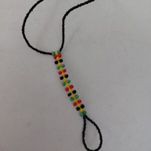 African Beaded Necklace – Black, Red, Yellow & Green