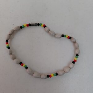 Natural Wood & Rasta Bead Bracelet 🌿🇯🇲